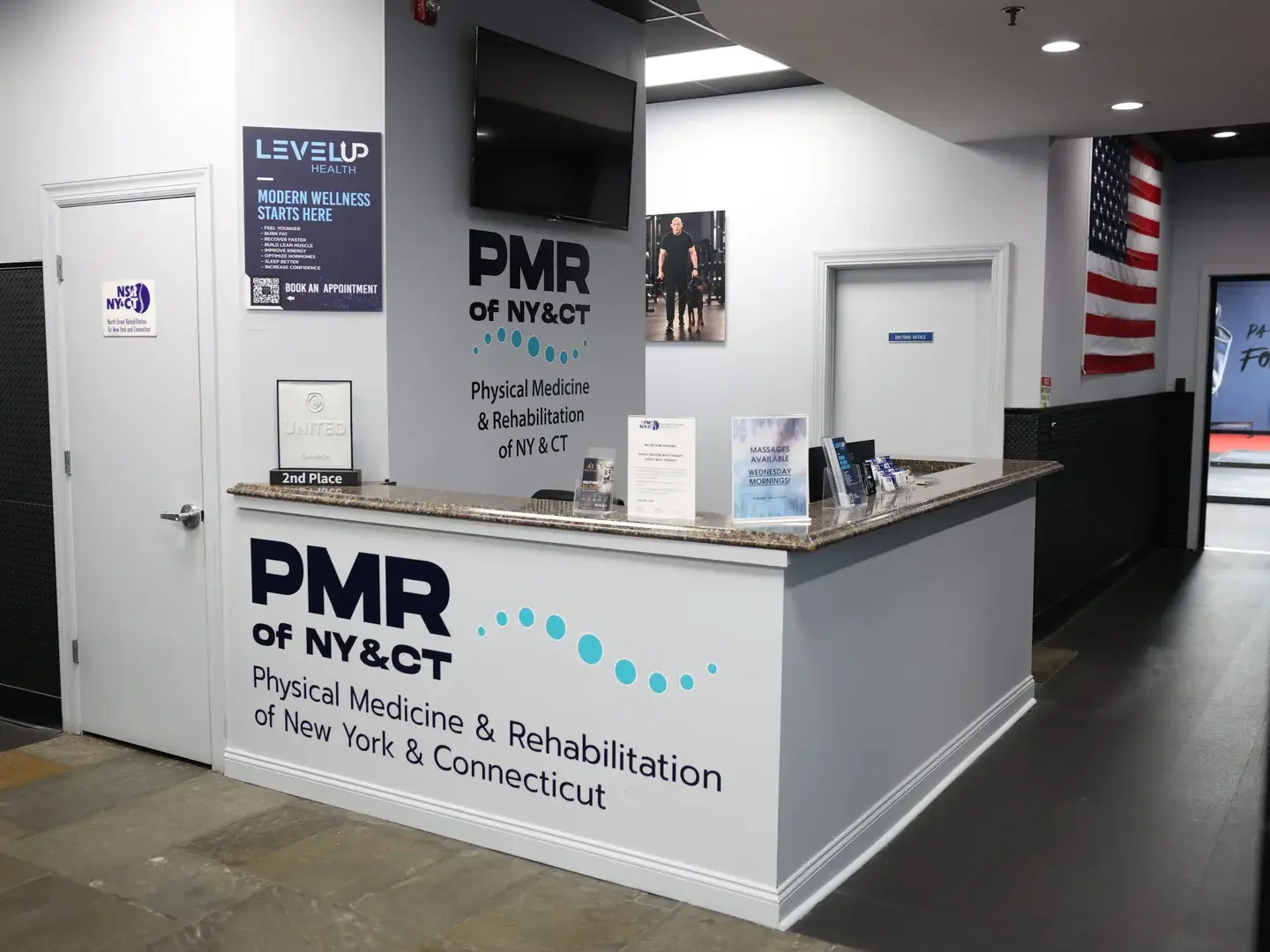 The reception desk at PMR in Brewster